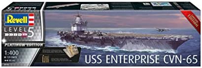 Revell RV05173 05173 USS Enterprise CVN-65 Platinum izdanje 1: 400 komplet modela, neobojen