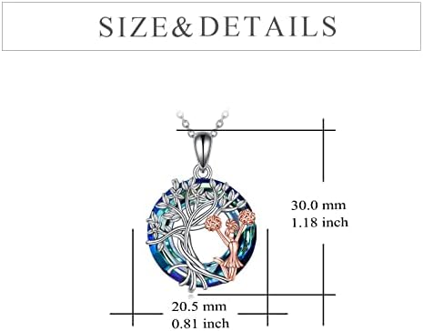 YFN ogrlica pokloni za djevojčice srebro Drvo života kristalni nakit Matura rođendanski pokloni za žene djevojke