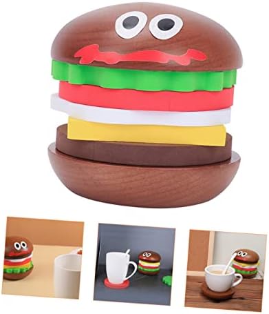 Abaodam 1 set Burger Coaster Prijenosni čaša Kućni šalica otporna na habanje Count Home Cup Coaster Poklon bukovo drveni kompaktni