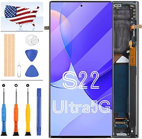AMOLED S22 Ultra 5G zamjena ekrana za Samsung Galaxy S22 Ultra 5G LCD ekran S908 SM-S908 SM-S908B ekran osetljiv na dodir digitalizator stakleni Panel komplet za popravku delova sa alatima