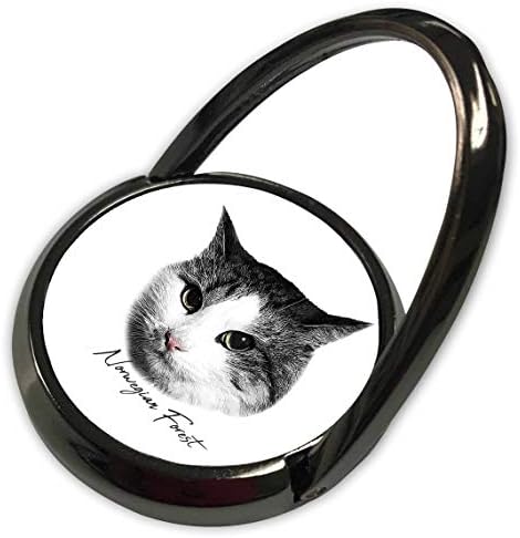 3Droza Alexis Design - pasmina mačaka - slatka norveška šumska mačka. Poklon za ljubitelje mačke i pasmine - telefonski prsten