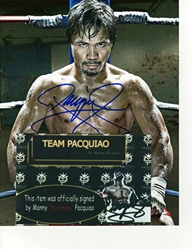 Manny Pacquiao Autographing potpisan boks 8x10 fotografija sa Team Pacquiao certifikatom