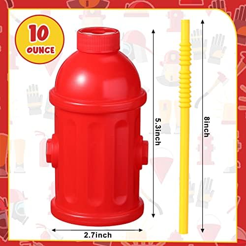 12 pakovanja požarne hidrant slamke Party čaše sa poklopcima vatrogasca za vatrogasce Favorišta za višekratnu plastičnu plastičnu požarnu hidranturu kupce za djecu vatrogasce