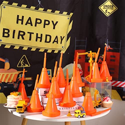 Gerrii Plastic Race Car Party Cups with slamke Construction Cone Cups Bulk narandžasti čunjevi u obliku Party Cups višekratna trkačka