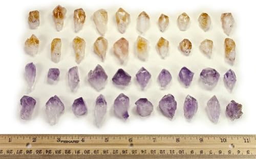 Hipnotic Gems Materijali: 10 kom. Ametist i citrine - male veličine - prekrasna skupština dragulja za nakit, wicca, reiki i energetsku