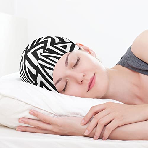 ElliTarr satenska kapa s kapicom za spavanje kapa za kosu Slouchy kapica za zaštitu kovrčave kose za poklone za muškarce žene Crno-bijeli