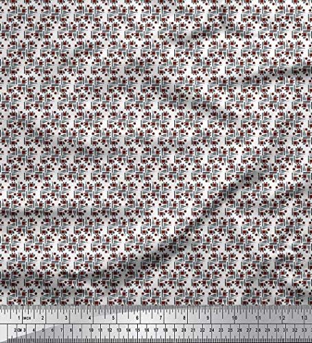 Soimoi pamuk Jersey Fabric Dot & amp; kvadrat Shirting Print Fabric by the Yard 58 inch Wide