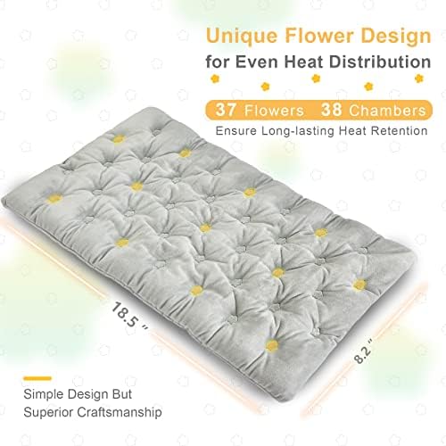 UNCN dugi jastučić za grijanje u mikrovalnoj pećnici 18.5 * 8.2 za ublažavanje bolova - Široki toplotni jastuk za toplo hladni oblog-multi-funcionalni
