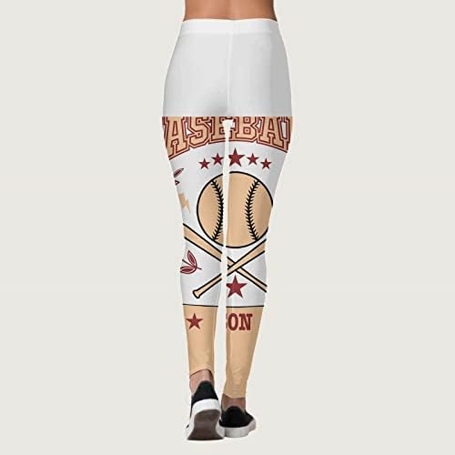 Tajice za Bejzbol Print za žene s visokim strukom za trčanje Yoga helanke Ultra meke brušene rastezljive udobne atletske sportske