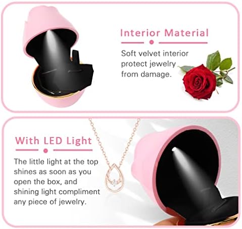 ISUPERB ROSE OBLIKA Privjesak box LED ogrlica kućišta za nakit za prijedlog Angažman godišnjica vjenčanja Valentine Rođendanski poklon