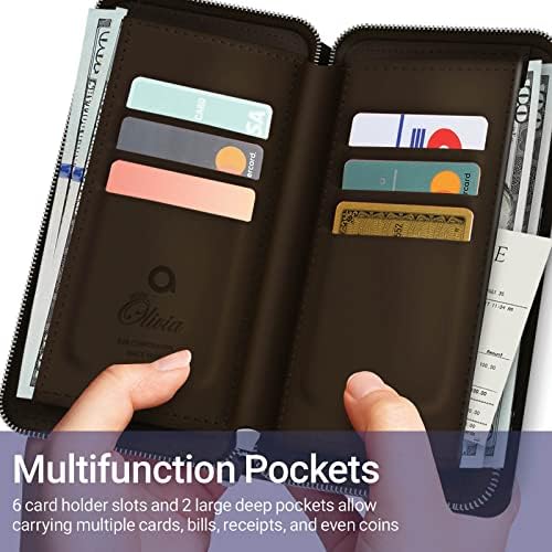 JUST4YOU iPhone 11 Pro Max futrola za novčanik sa držačem za kartice Zaštitna koža Flip Folio Cover futrola za telefon za žene CS_FC_ZW_I11PM_CRBN