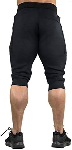 Crysylly muške 3/4 joggers hlače vježbaju kratke hlače ispod koljena kratki pantaloni džepovi sa zatvaračem
