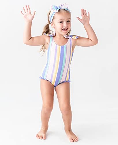 RuffleButts® za bebe / Toddler Girls Ruffle remen jedan komad kupaći kostim W / UPF 50+ Zaštita od sunca