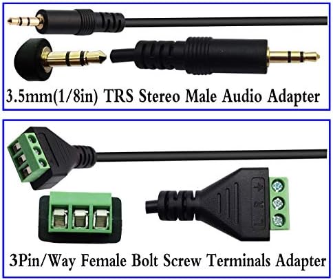 zdyCGTime 3.5 mm vijčani terminalni blok kabl 3.5 mm Stereo Audio muški na 3 Pin/način ženski vijak AV Adapter za slušalice tipa（30cm