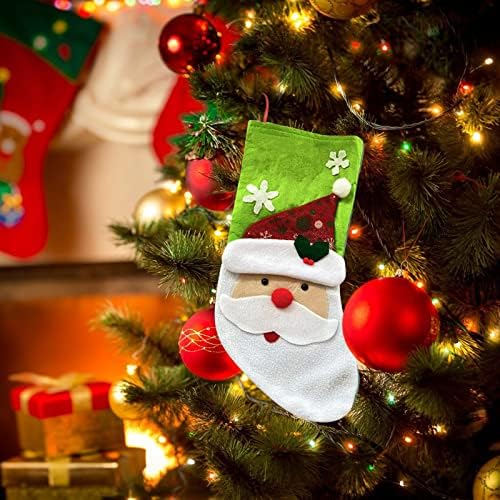 Crystal Chanstelier Ornament Mini božićne čarape 1 pakovanje 4 Božićno stablo čarapa ukras poklon kartica Torba držač Santa Snowman
