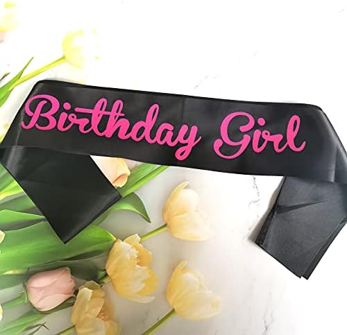 Rođendanska djevojka Sash, rođendanska krila za djevojčice, crni rođendanski krila za žene, crne i ružičaste ukrase