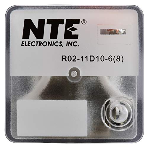 Nte Electronics R02-11d10-6 R02 serija Višekontaktni DC relej opšte namene, Dpdt kontaktni aranžman, 10 Amp, 8-pinski oktalni utikač,