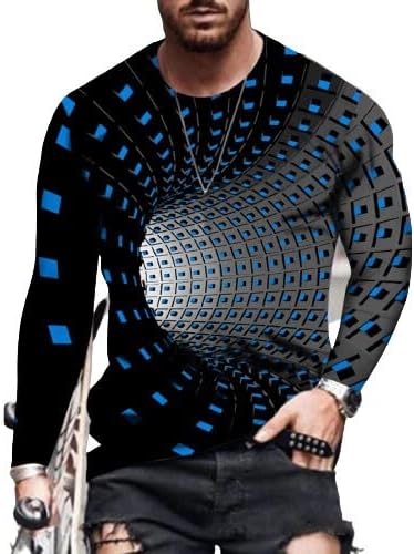Muška grafička majica 3D grafički otisci, atletički trčanje s dugim rukavima Trčanje teretane Ležerne prilike za zabavu