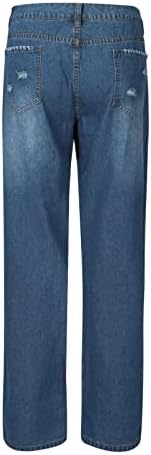 Traperice za žene Trendy High Sheped Ripped Jeans Ravne noge Stretchy Plus Veličina traper hlače Baggy pantalone