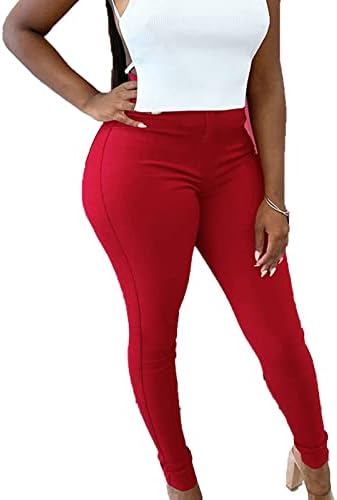 Maiyifu-GJ ženski visoko struk Skinke Skinke Stretch Traperice Butt lifting Slim Fit Povucite na Jean Lesual Bangered Traper pantalone