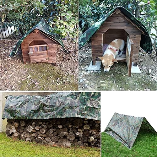 Srhmyww Camouflage Tarpaulin teška teška, otporna na vjetar i kiše, cerač na vani, za krovove za ogrjev hladnjak vanjski vrtni vrt
