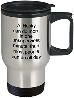 Husky Travel Milica - smiješna sarkastična šolja za kafu za ljubitelja Husky-a
