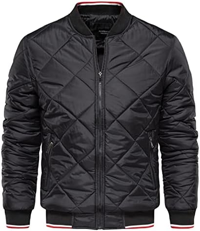 Xiaxogool Winter Jackets za muškarce, muške plus veličine štandacke jakna prekrivena dijamantski uzorak bomberni jakne Zip Ležerni