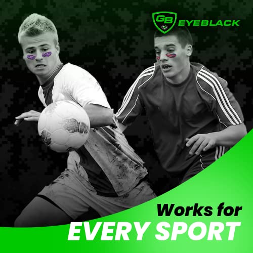 GB Eyeblack-12 parova Peel & amp; Stick Atletski Eyeblack, Crni Fudbal za oči, blokatori odsjaja u boji Camo Crne naljepnice za oči,