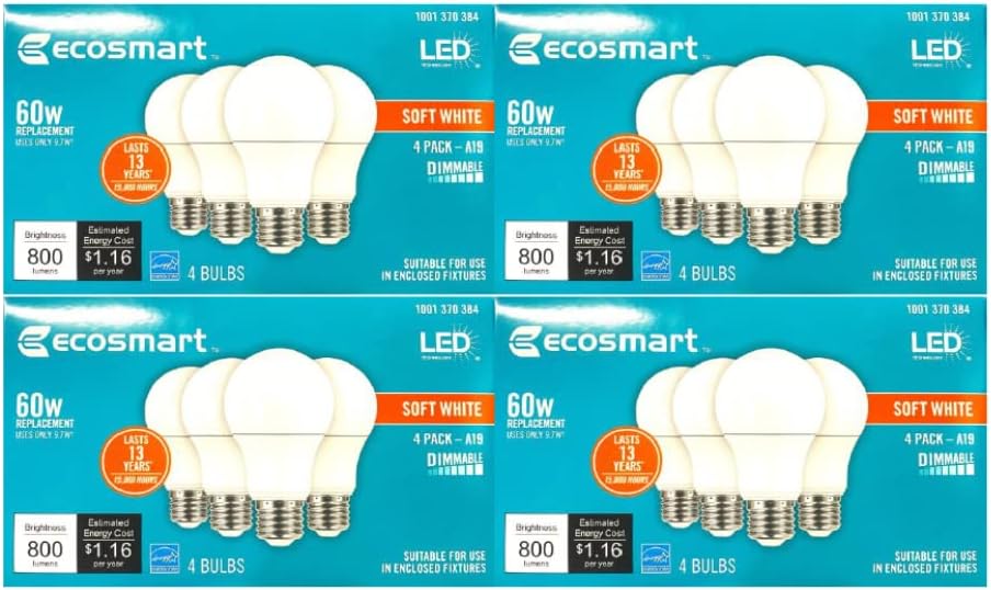 EcoSmart 60W ekvivalentna meka Wite A19, LED sijalica sa mogućnošću zatamnjivanja
