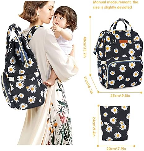 MCWTH Daisy torba za pelene ruksak Set za djevojčice mama, multifunkcionalni Organizator torbi za pelene velikog kapaciteta