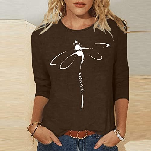 Djevojke Crewneck pamuk Dragonfly grafički Loose Fit opušteno Fit Brunch Top Shirt za žene jesen ljeto H9 H9