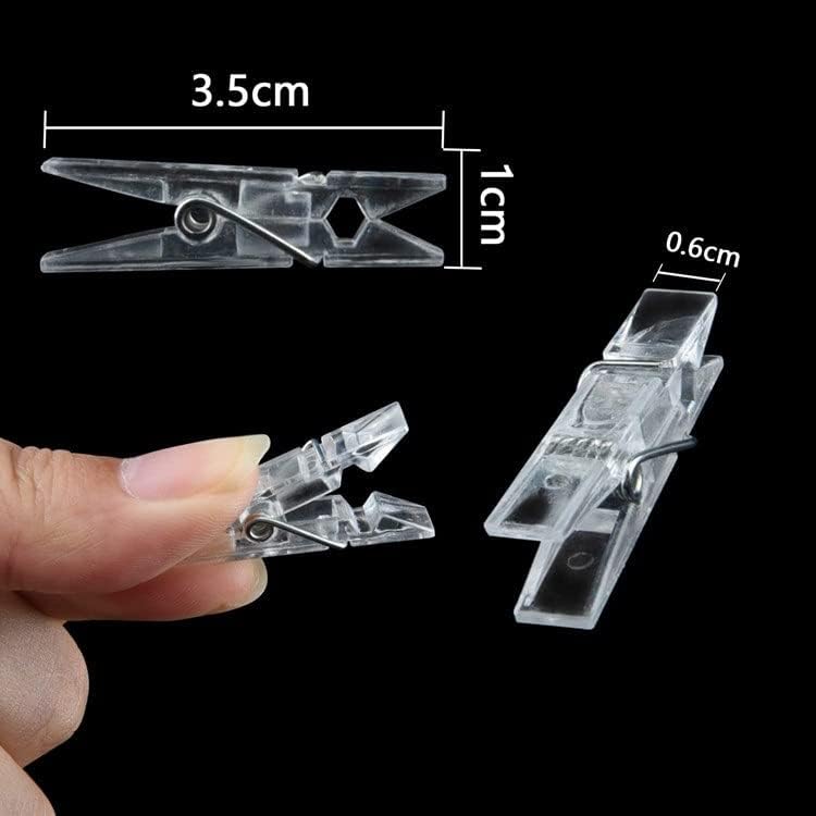 50kom prijenosni Foto klipovi plastični Mini opružni prozirni klinovi za odjeću za foto papir zanatske kopče za odjeću višenamjenski