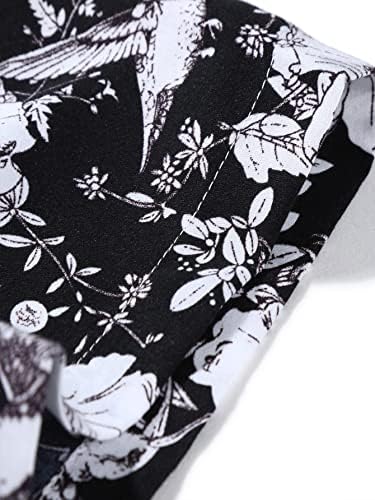 Gorglitter Muški 2 komada cvjetni havajski setovi spušta majica kratkih rukava i odijelo za kratke hlače