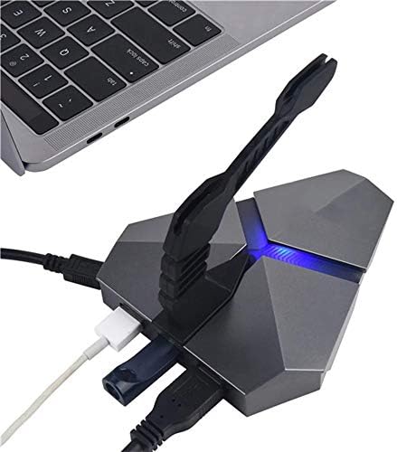 ZHYH LED svjetlo 3-Port Bungee USB Hub Splitter SD čitač kartica Stezaljka za miš USB 2.0 data gaming HUB