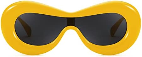 FEISEDY naduvane ovalne naočare za sunce za žene muškarci modni predimenzionirani debeli okvir Y2K naočare smiješne estetske nijanse