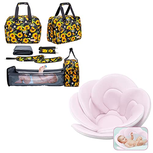 COALA HOLA kupatilo za bebe Lotus cvjetajuća kupka za sudoper i 4 u 1 Protabilna torba za pelene za bebe ruksak sa stanicom za presvlačenje