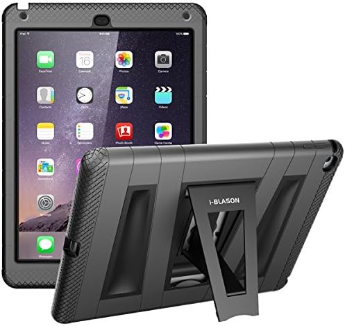 I Blason Air2-ABH-Black Black / iPad Air 2 Armorbox Dvostruki sloj Cijeli tjelesni Zaštita Kickstand Case