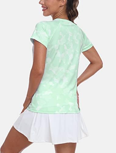 Ženska majica za žensku žensku majicu s kratkim rukavima Brzi suhi sport Atletički kamo-ties Lagani vitak na vrhu