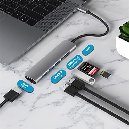 LYSLDH USB 3.1 Tip-C Hub na Adapter 4K Thunderbolt 3 USB C Hub sa Hub 3.0 TF utorom za SD čitač