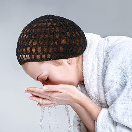Geyoga 2 komada mrežasta mreža za kukičanje kose Rayon Knit Snood poklopac šešira Heklana kapa za spavanje za žene