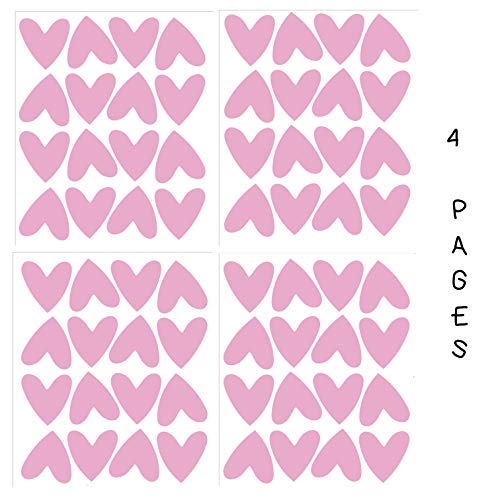 Pink Hearts Wall Vinyl Decal Decor Nursery. Ljepljivi originalni umjetnik Vieliarte dizajn ljubavne naljepnice za srce za djecu. Dekoracija