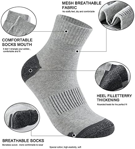 J.WMeet Muški četverokutni čarape Atletski trčanje planinarski jastuk Performanse Ventilacijske sportske pamučne čarape