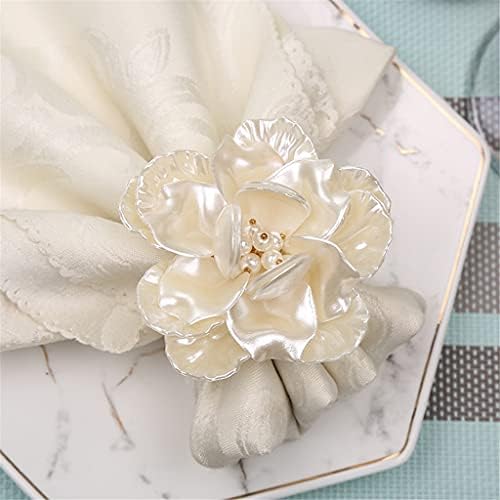 Walnuta 10pcs Europski stil Kreativni bijeli cvijet Cink Legura salveta krug biserni cvijet prsten sa salvetom
