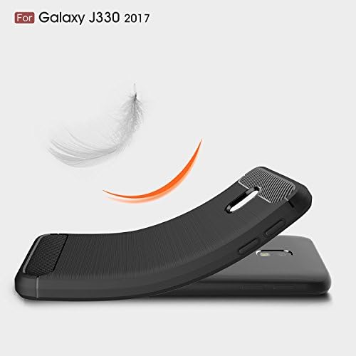 Galaxy J3 2017, Huarubro [Otporan na ogrebotine] Korban vlakno Tanak udar Apsorbiranje TPU tanki branik zaštitni poklopac kućišta za Samsung Galaxy J3 2017 J330 - crna