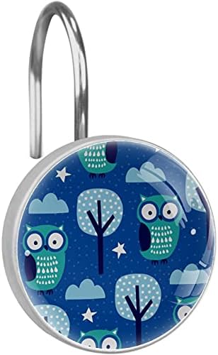 Lovely Cartoon Owl tuš zavjese kuka dekorativni rđe dokaz tuš zavjese prstenovi za djecu soba kupatilo dekor, Set 12 za bilo koji