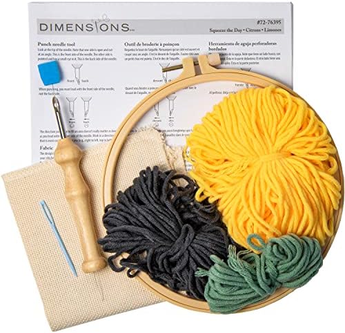 Dimenzije 72-76395 Squeeze the Day Punch Needle Kit za početnike, 8 prečnik, višebojni, 7kom