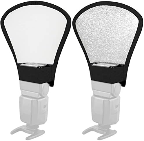 Sequpr 2 paket univerzalni reflektorski poklopac difuzora Blica sa elastičnim difuzorom odbijanja, srebrno / bijelo svjetlo brzine