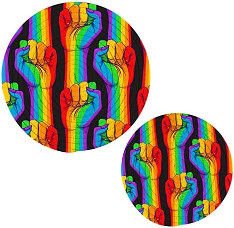 Striped Hand Rainbow Fist Držači za kuhinjske trivere za vruće posuđe 2 kom. MAT-a otporne na toplinu višestruki vrući jastučići za