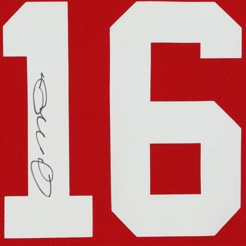 Uokvireni Joe Montana San Francisco 49ers Autographing Mitchell & Ness Red Replica Jersey - autogramirani NFL dresovi