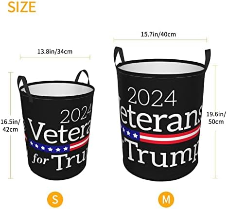 Veterani Za Trump 2024 Korpa Za Veš Kružne Korpe Za Skladištenje Sklopive Korpe Za Odlaganje Kupatila U Spavaćoj Sobi